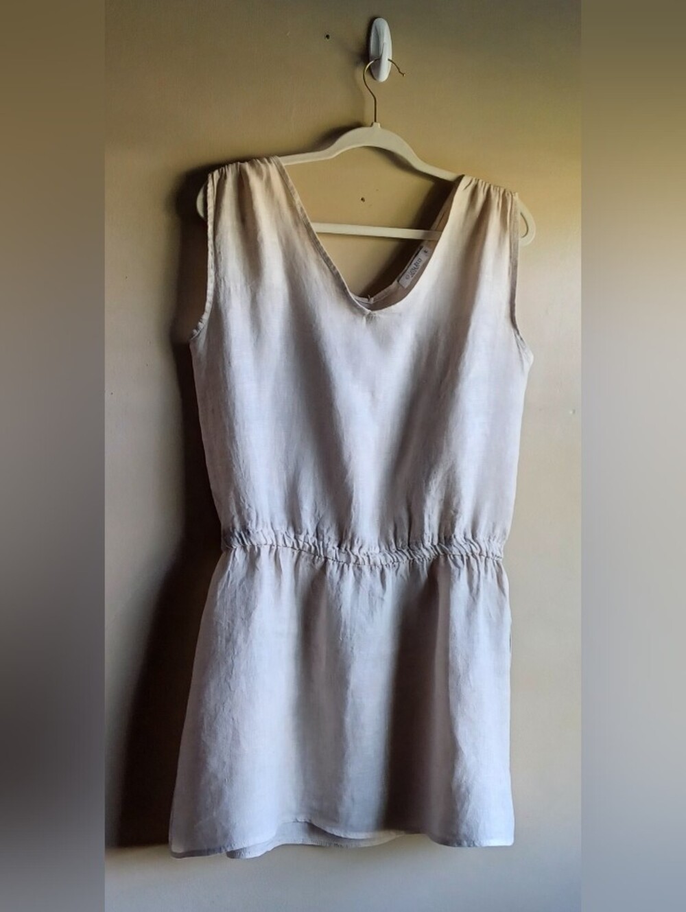 LUISA RICCI linen Mini Dress In Sz M Sleevesless Vneck